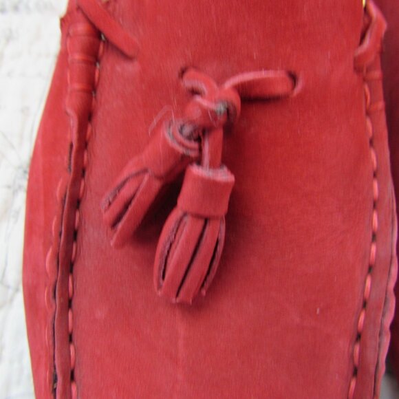 Laurent Effel Women's Shoes Red Driving tassels Loafer Flats EU 39 Made In Italy - Picture 3 of 12